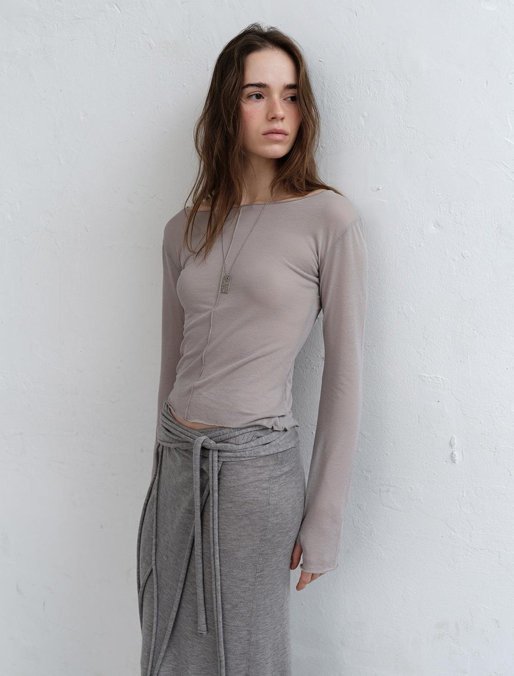 SHEER HAND WARMER T-SHIRT [GREY]