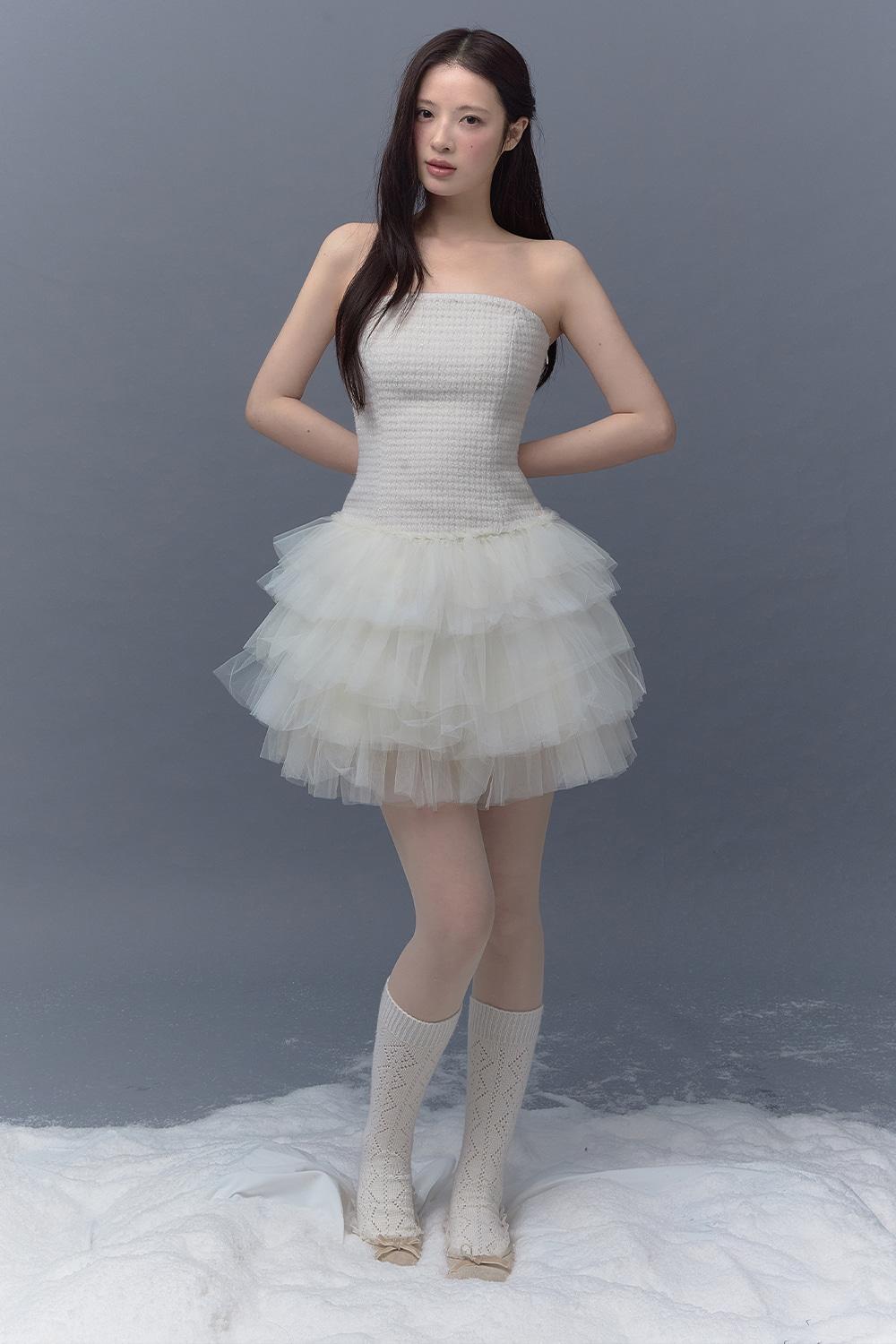 [Exclusive] ROMANTIC TWEED SHA MINI DRESS_TT5W606IV