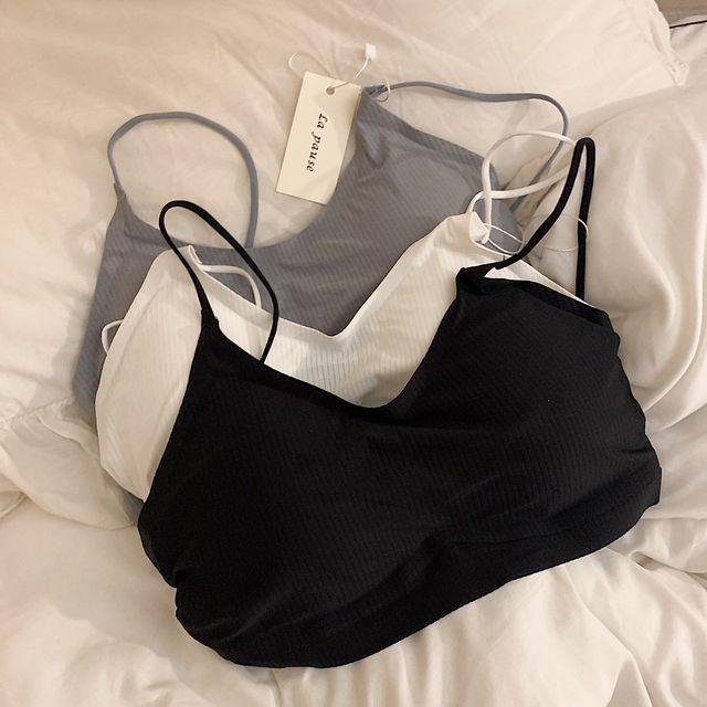 [당일출고] 백포인트 스트랩 아이스 쿨링 소프트 심리스 브라 운동탑 스포츠 브라렛 (3color)