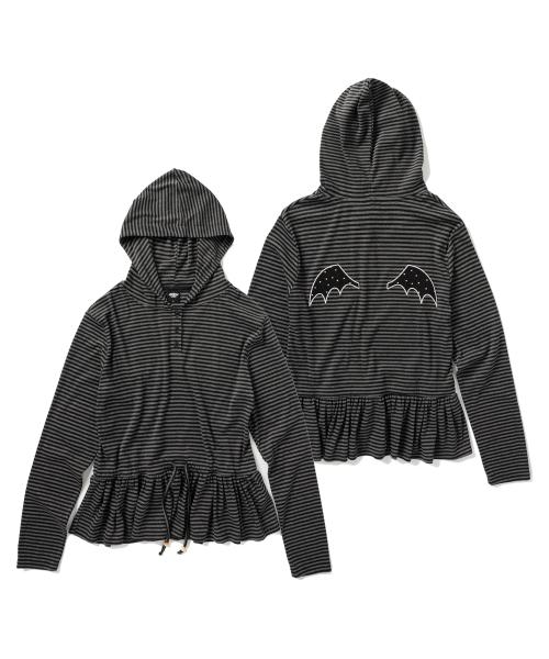 데빌 윙 프릴 후디 - 블랙