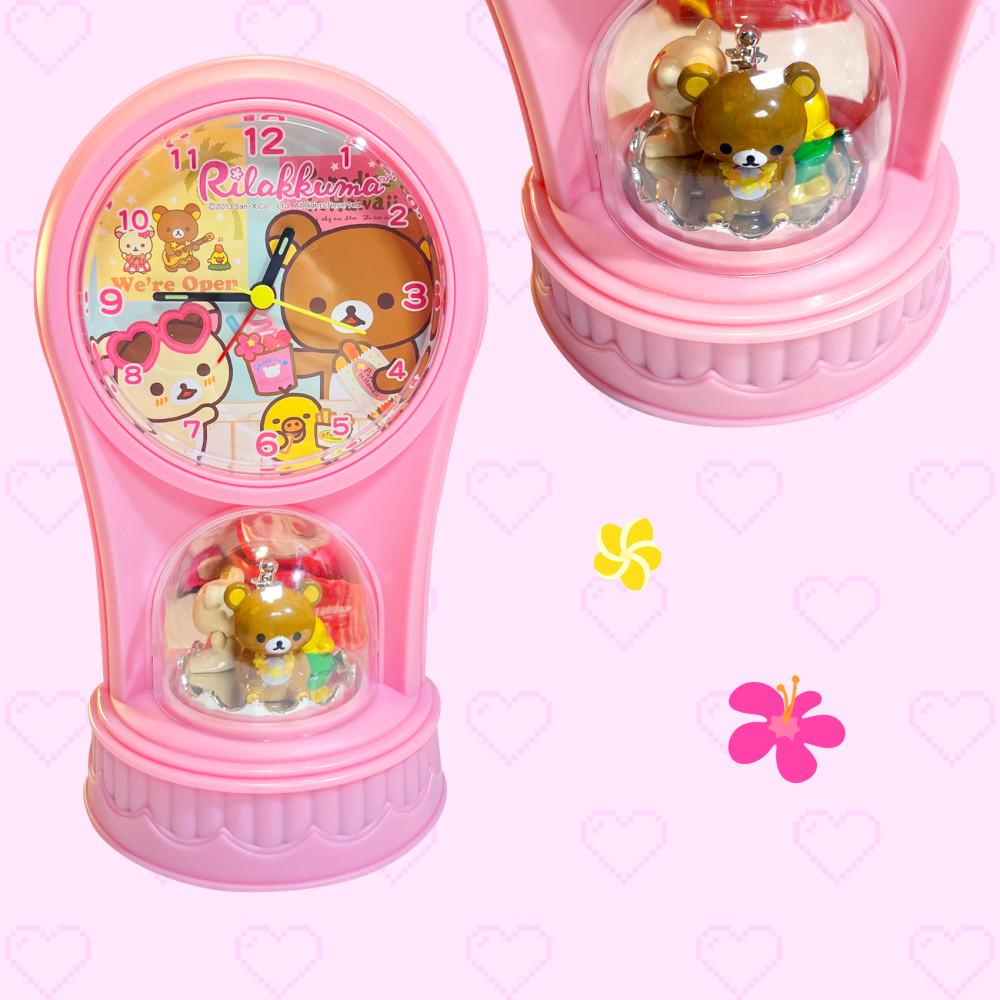 [중고] [국내배송] 리락쿠마 하와이안 회전 시계! 리락쿠마탁상시계 리락쿠마 스탠드시계