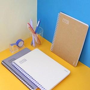 모모팝 더 심플 스프링 그리드 노트 A5 5mm, 크라프트, 3권