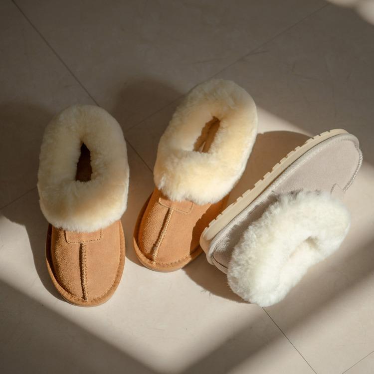 루시브 소가죽 양털 단화플랫 3cm