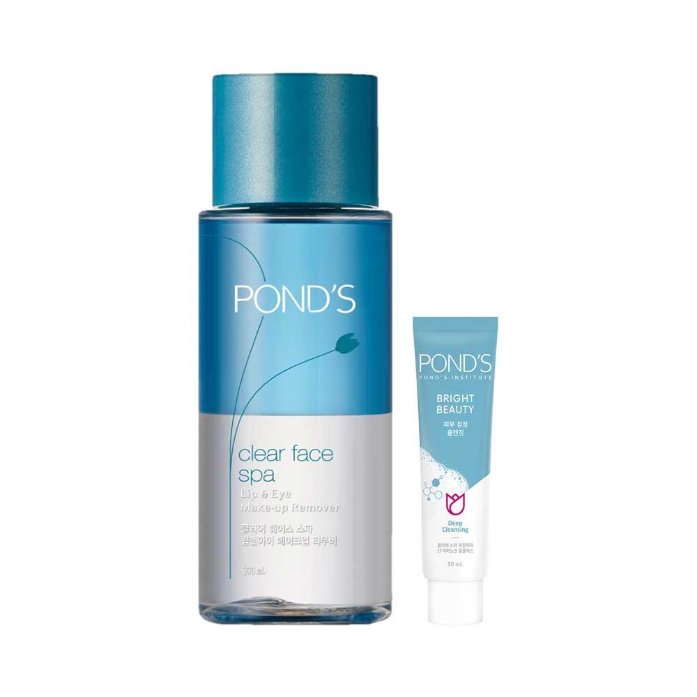 폰즈 클리어 훼이스 스파 립앤아이 메이크업 리무버 300ml + 클렌징폼 50ml