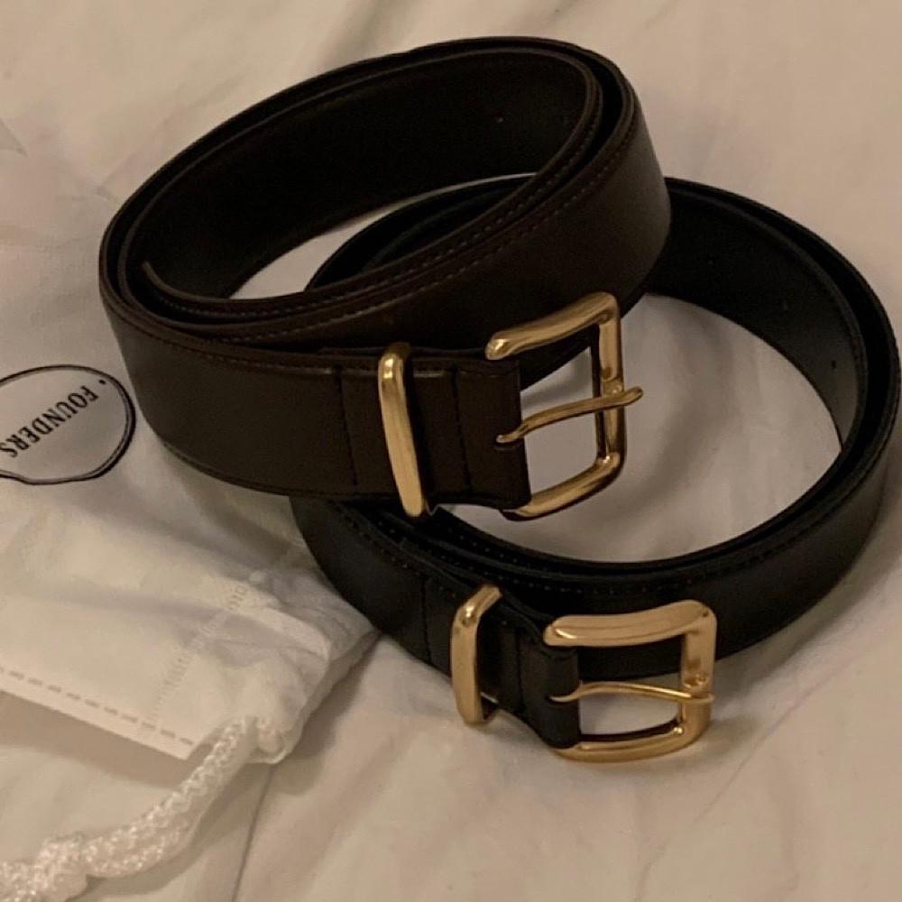 (당일) 파운더스 쿼드 벨트 금장 스퀘어 여자 골드버클 떠유니