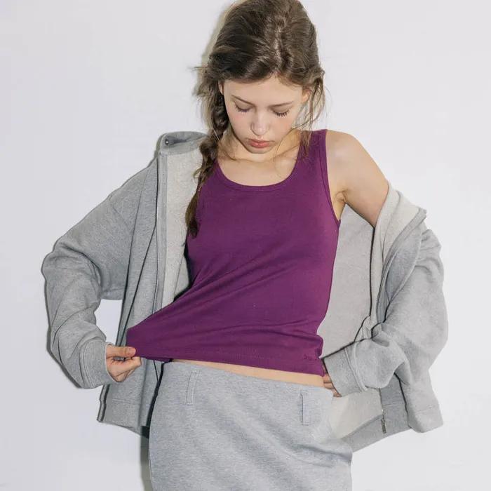TEXTURED ESSENTIALS SLEEVELESS, PURPLE