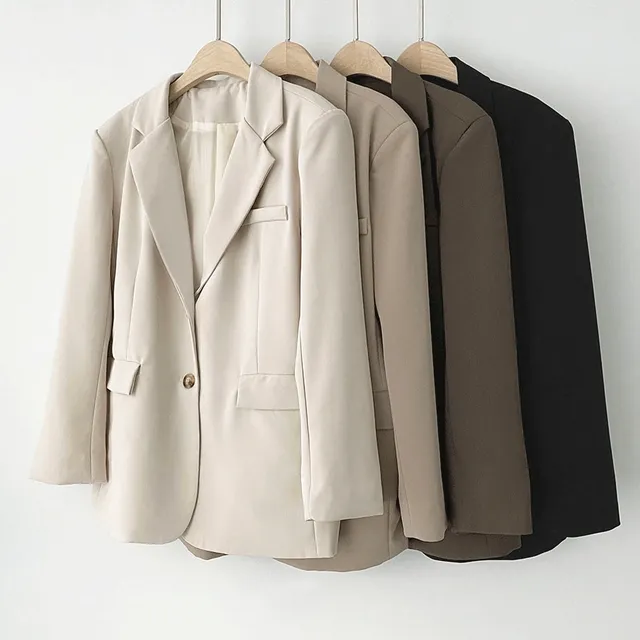 봄 가을🧡오버핏 베이직 스탠다드 루즈핏 간절기 블레이져 정장 수트 셋업 투버튼 싱글 자켓