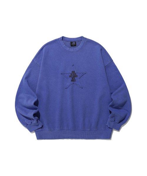 STAR SLOGAN PIGMENT SWEATSHIRTS_PURPLE(NG2ESUM443A)