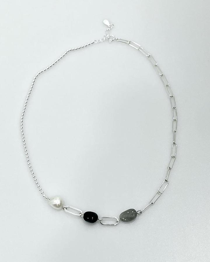 [925Silver] Mixed Stone Neckalce