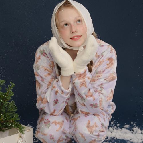 purple snow fox winter pajama (수면잠옷)