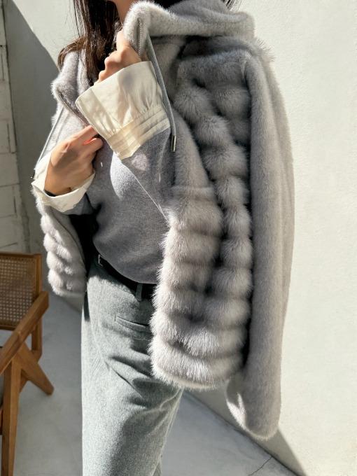 사바티 후드밍크 코트 3color