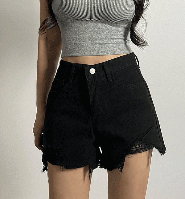 피치랩 (예쁜골반핏!!) 하이웨스트 밑단 컷팅 구제 헤짐 데미지 코튼 숏팬츠 핫팬츠 찢청 데미지진 반바지