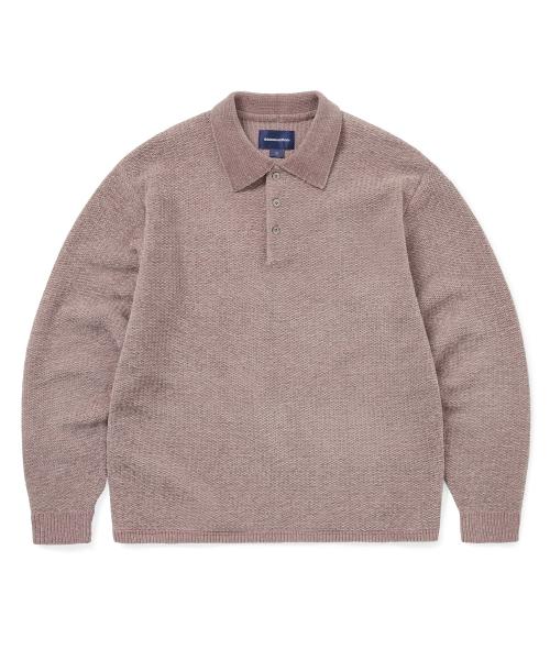 Velvet Knit Polo Dusty Pink