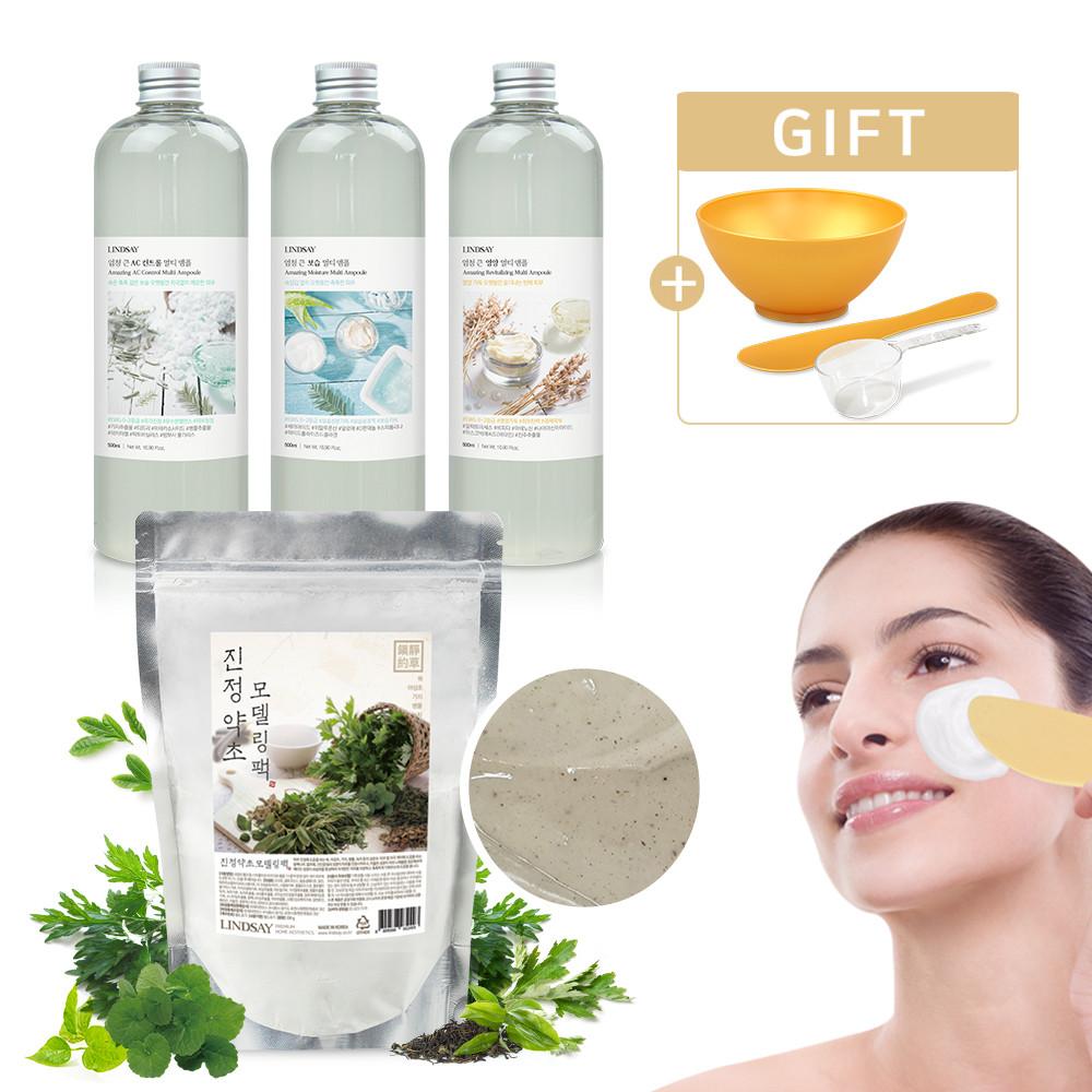 린제이 진정약초 모델링팩(330g)+앰플(500ml)+팩도구세트