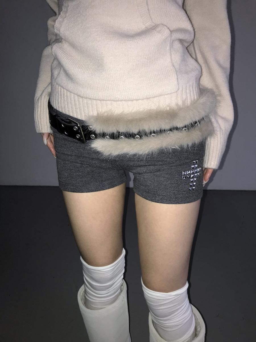 디에어타운 cottoncandy fur belt(2 color)