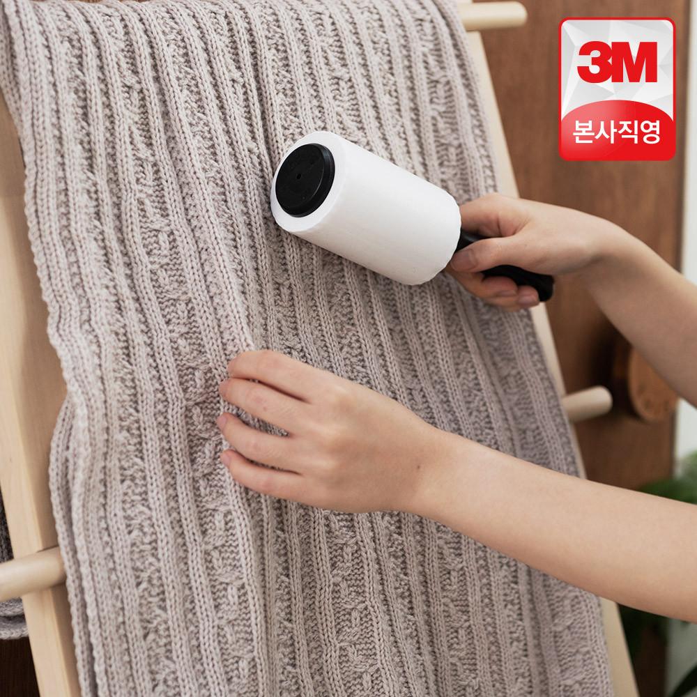 3M 의류용 테이프클리너 핸들+리필 3개 옷 먼지 강아지 고양이 털 청소 돌돌이 롤크리너 스카치브라이트