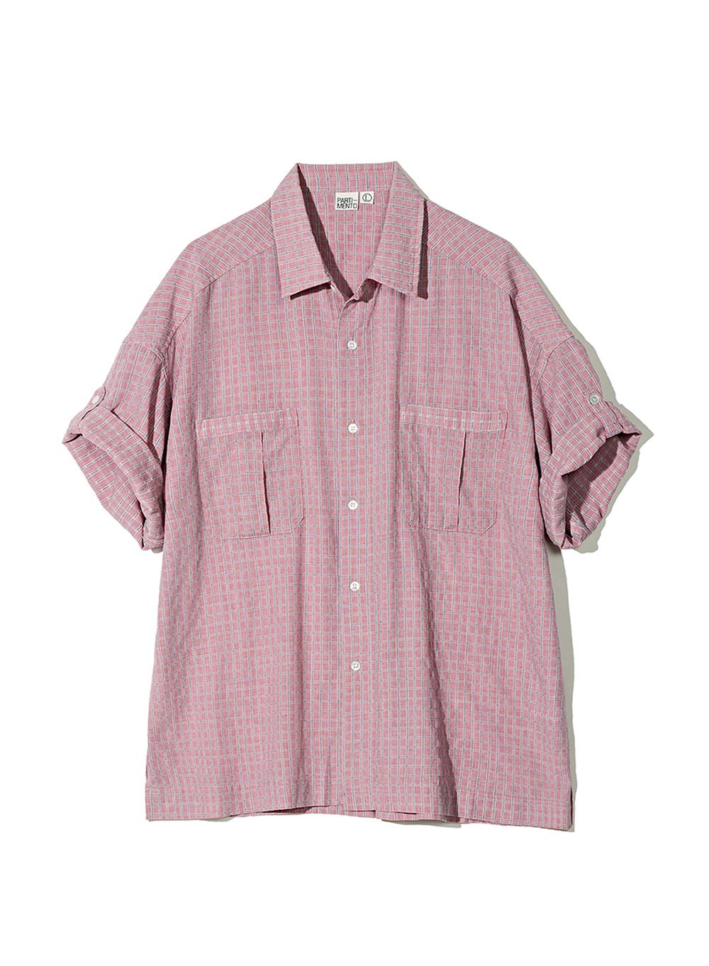 Classic Check Boxy Overfit Roll up Half Shirts