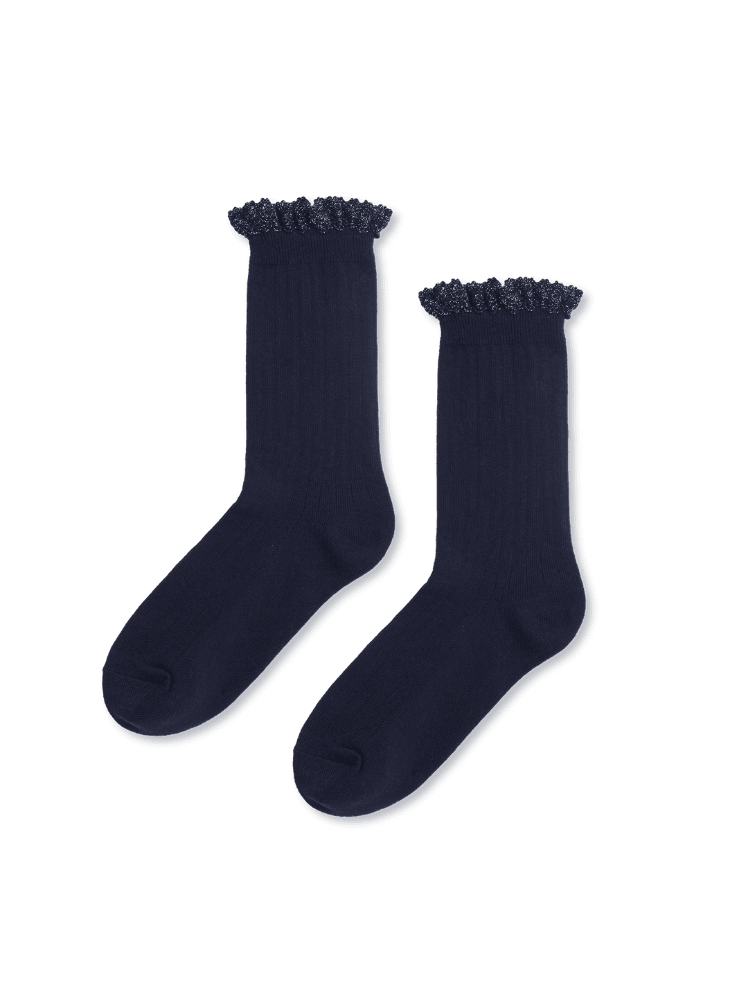 GLITTER LACE SOCKS (NAVY)
