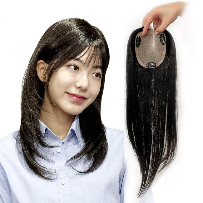 인모긴머리 앞머리정수리 여자부분가발 50cm [CM-P 1124]