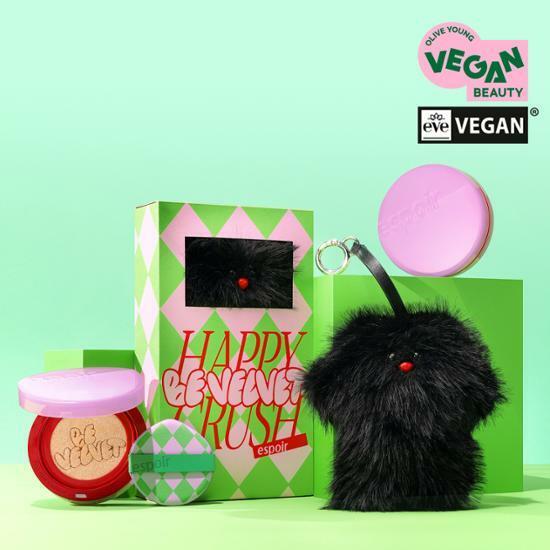 [한정기획]에스쁘아 비벨벳 커버쿠션 해피크러쉬 에디션(본품+리필+키링)