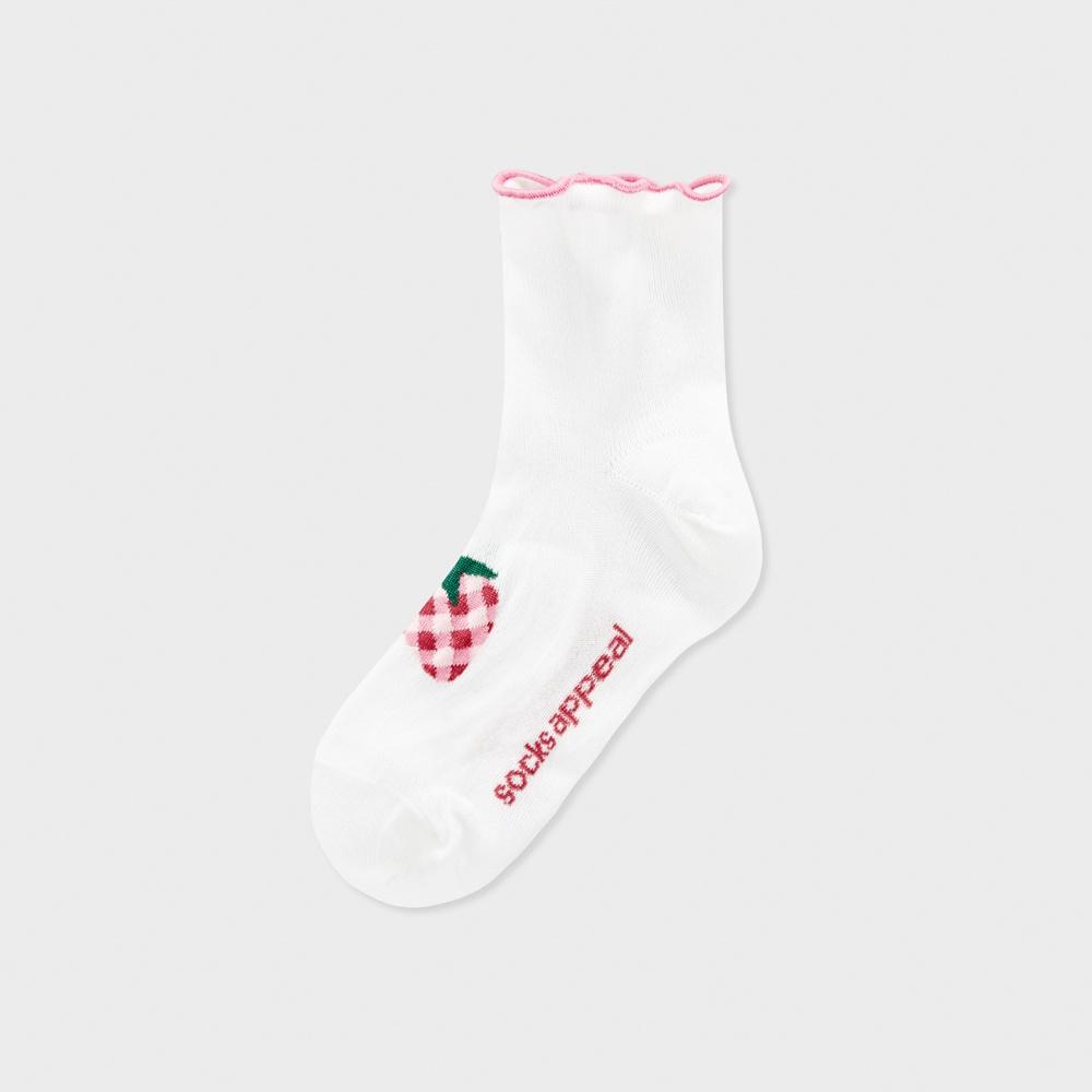 short check strawberry white