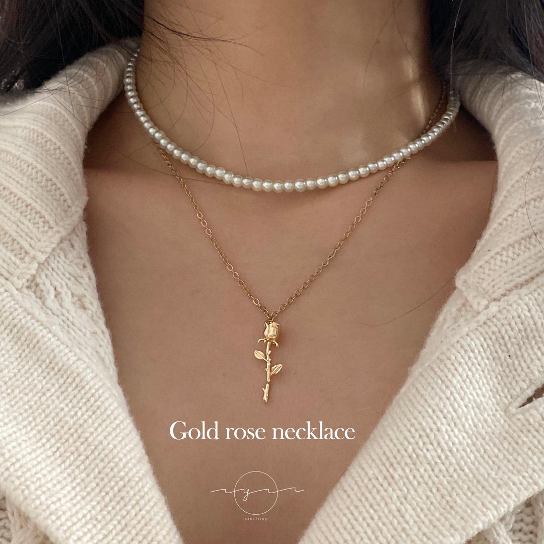 [Best] 골드 로즈 목걸이 Gold rose necklace