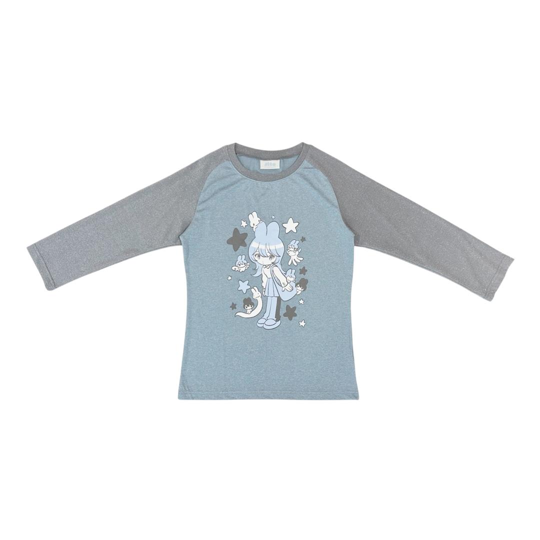 JITO WORLD x JICHOI x KAE TANAKA RAGLAN T-SHIRT (JITO / BABY BLUE / LIGHT GREY)