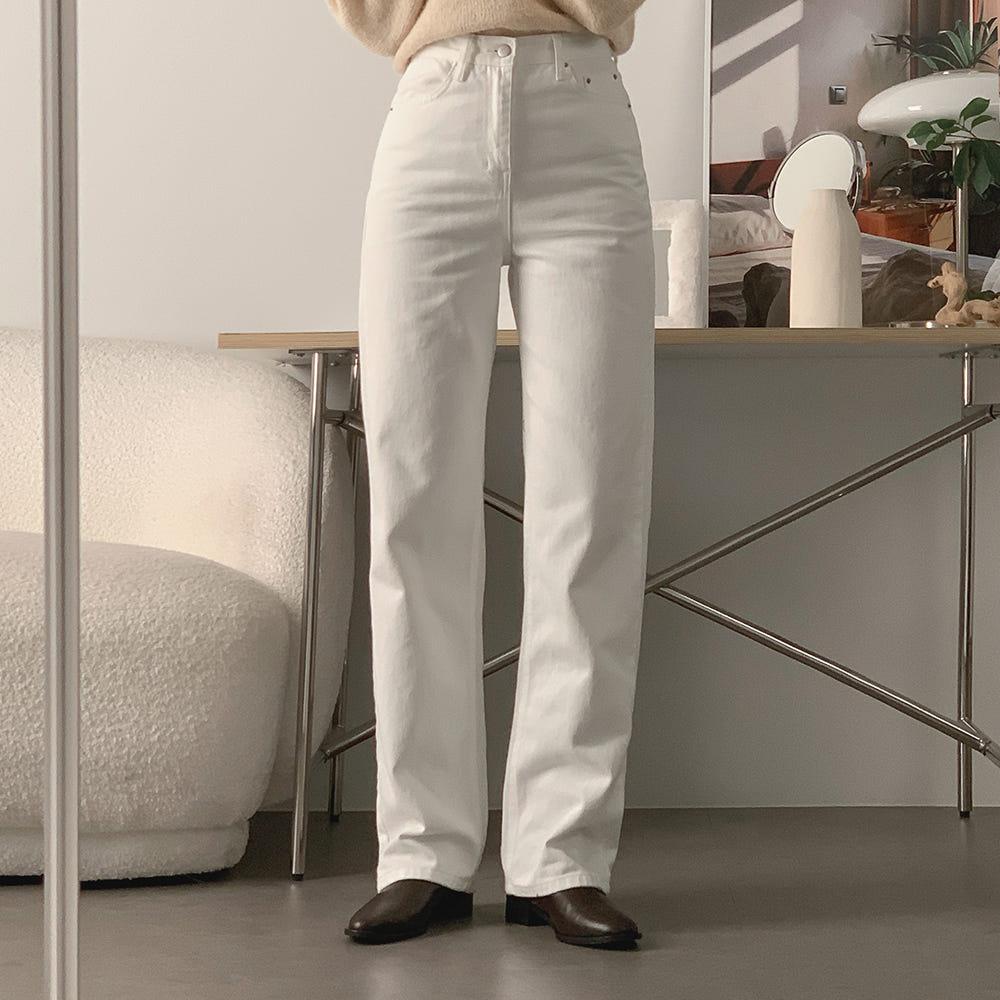 루블린 스트레이트 코튼 팬츠 (아이보리)
