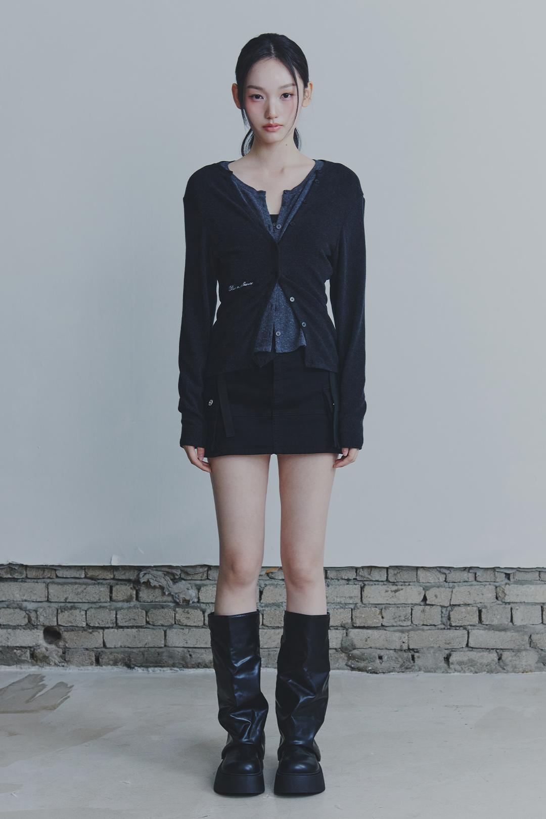 SECRET 2WAY CARDIGAN black