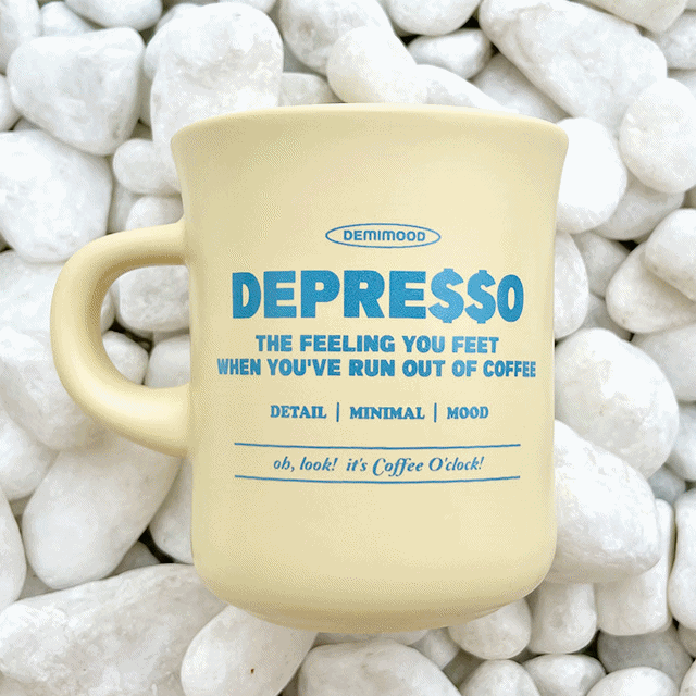 디프레소 옐로우 파스텔 머그컵 감성카페 머그잔 카페컵 홈카페
