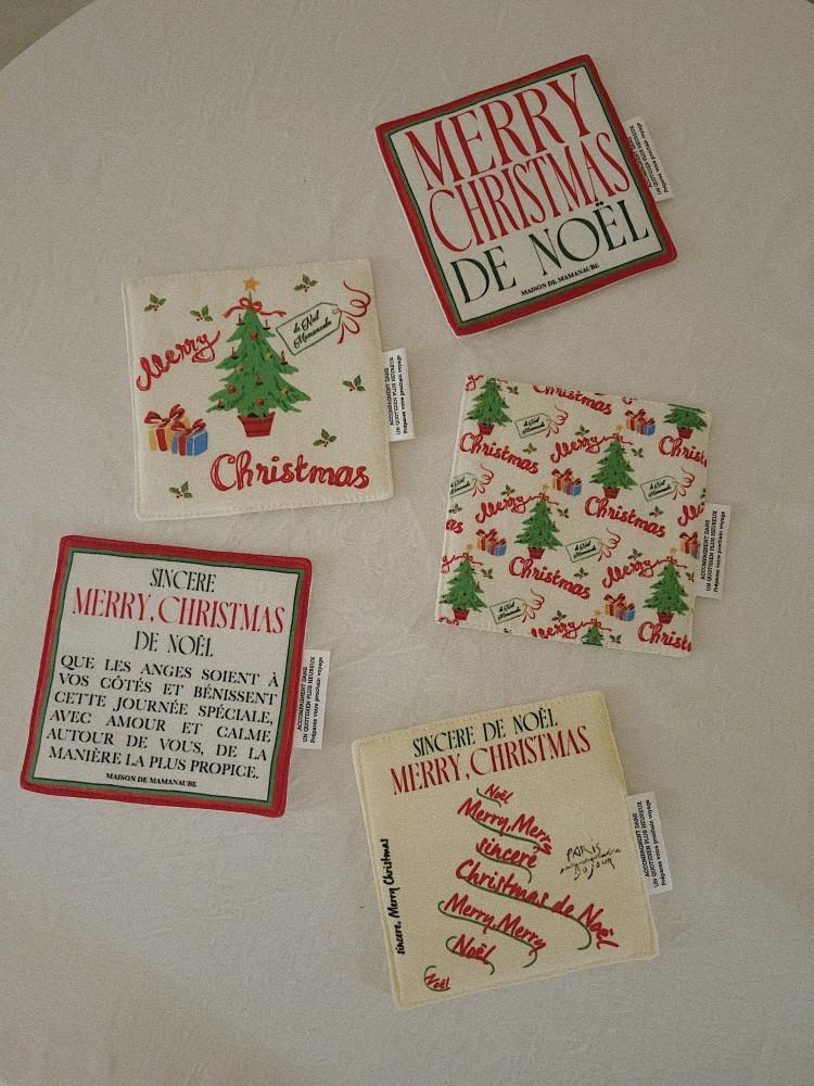 Merry Christmas 컵코스터 5type / 홈카페 컵받침