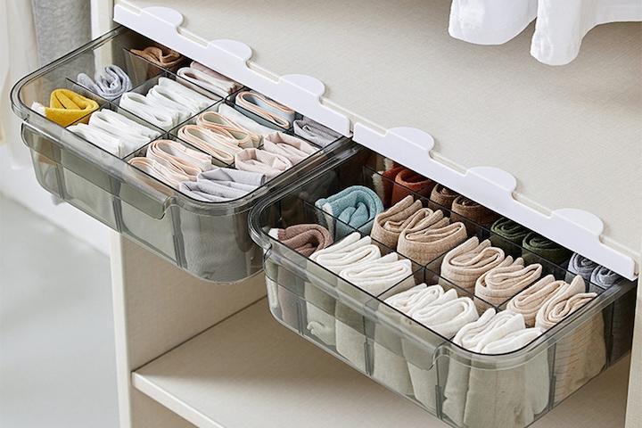 붙여쓰는 공간활용 칸막이 속옷서랍장 (가로형)