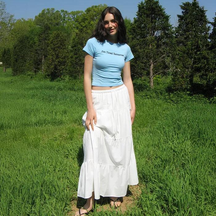 Lazy Cancan Shirring Skirt (4color)