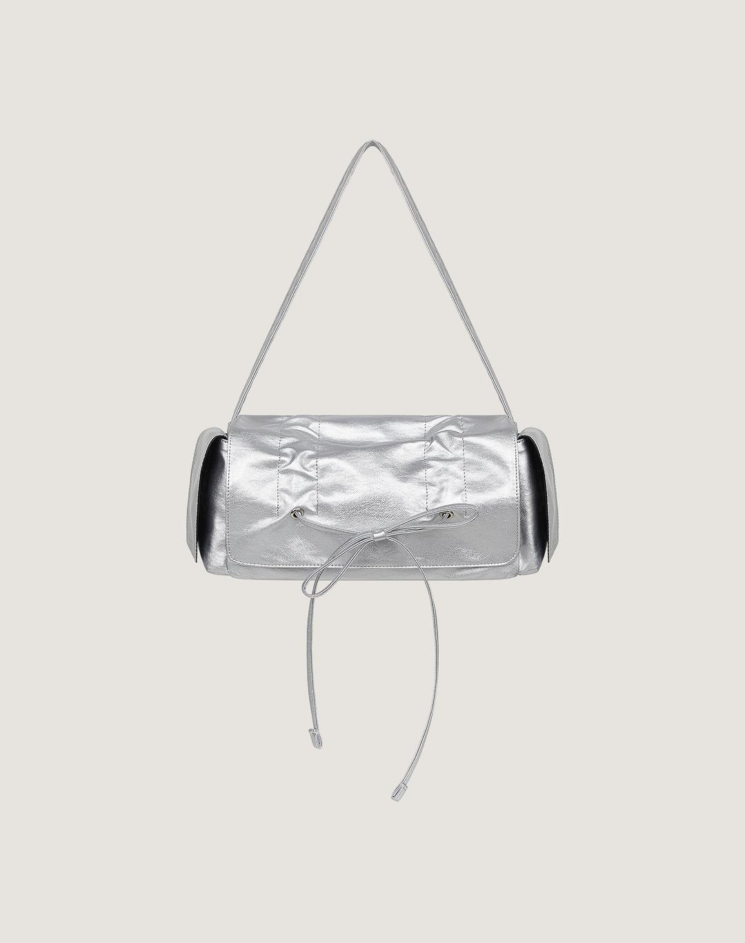 Shirring Ribbon Bag (Silver)