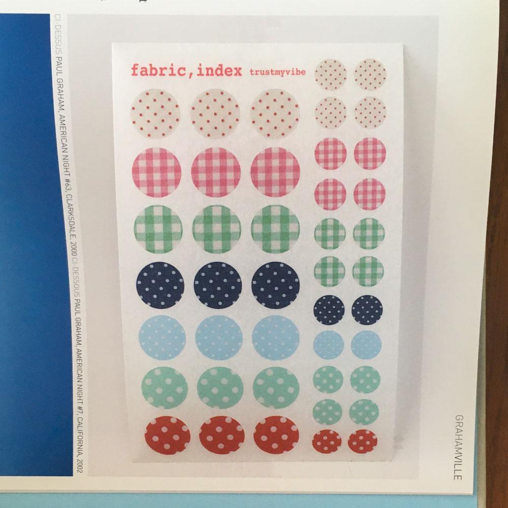 fabric index sticker