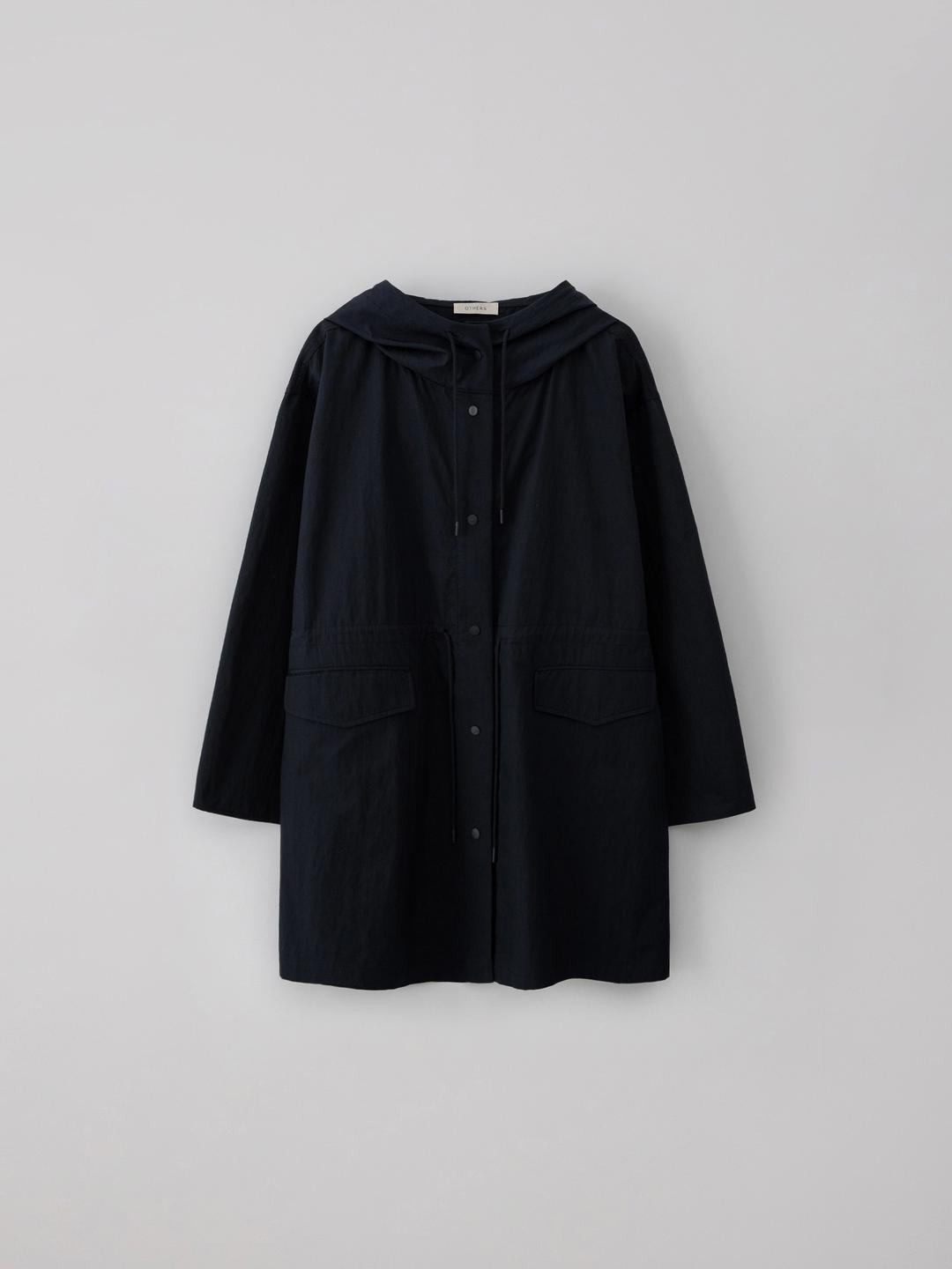 Packable hooded coat (navy)
