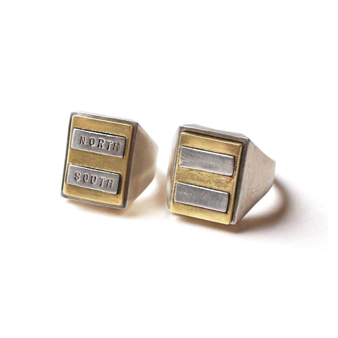 Three-Part Double Line Ring