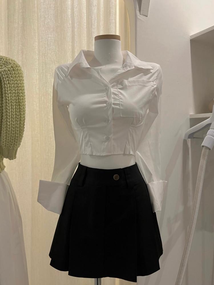 핀턱 크롭셔츠 [완전 핏한라인]