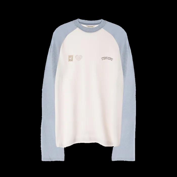 Raglan Waffle LS Tee_Sky Blue