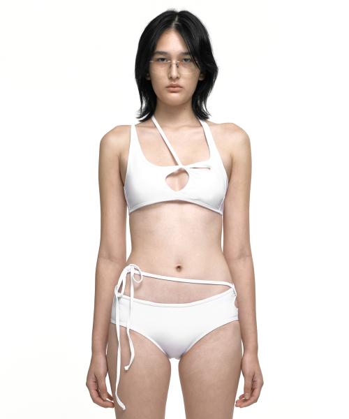 CUT-OUT PULLED BIKINI WHITE