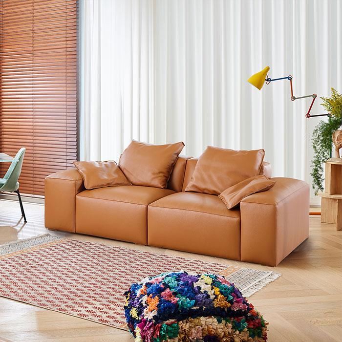 버틀러 3인 슈렁큰텐더 소가죽 소파