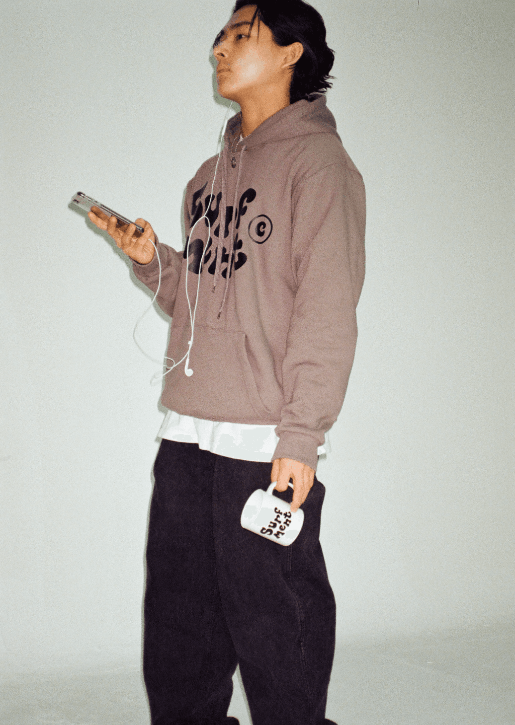 SURF WAVE HOODIE CHARCOAL