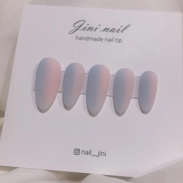 파스텔 반반 네일팁/파스텔네일/그라데이션네일/시럽네일