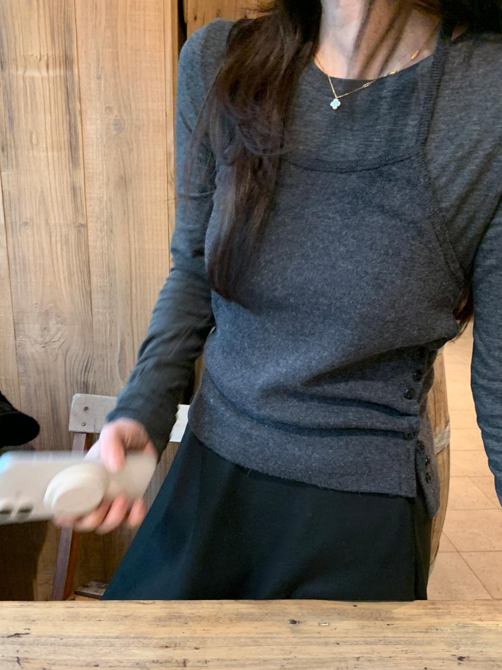 [리어스 제작] 앙고라 뷔스티에 (black/charcoal)