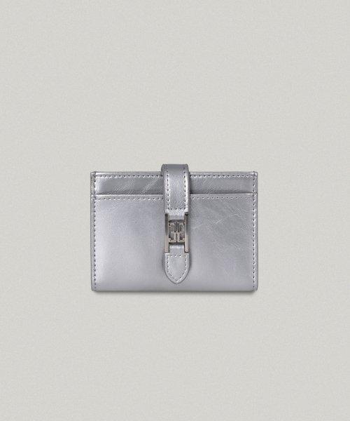 CLASSIC LOGO CARD WALLET IN SILVER
