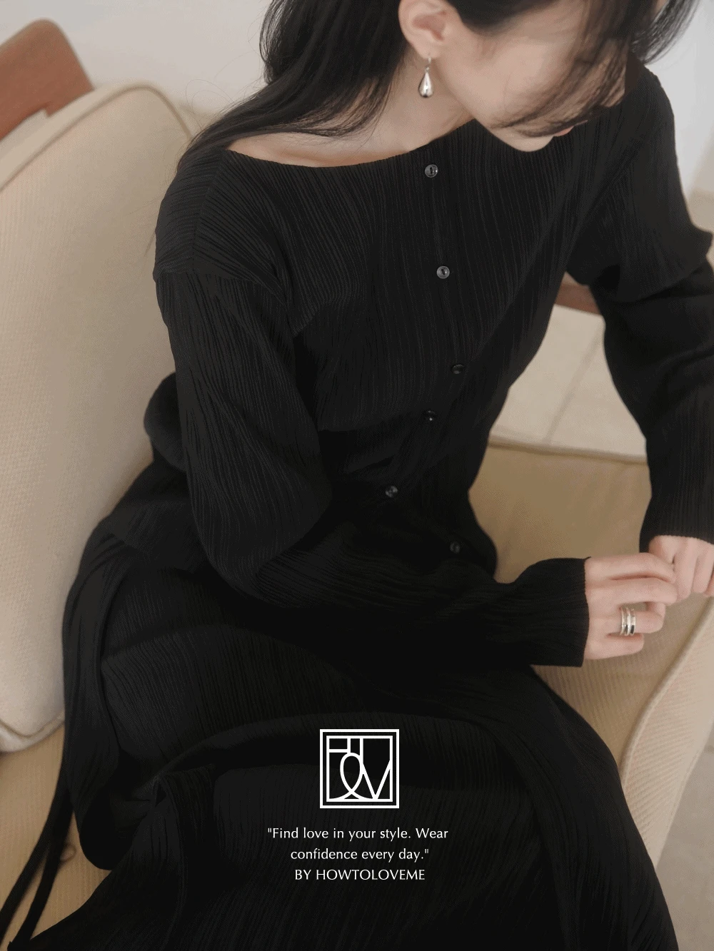 아일라 썸머 플리츠 가디건 블라우스_Ayla blouse[black]