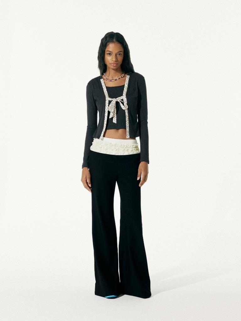 Lace Flower Icing Casual Pants