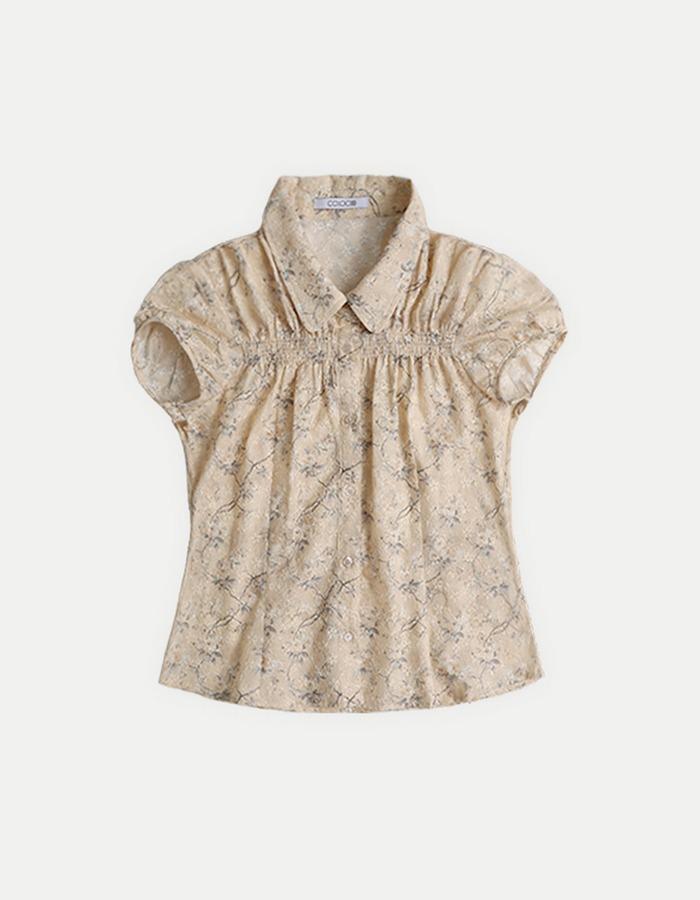colocynth) GIRLY EMBROIDERY BLOUSE VINTAGE APRICOT