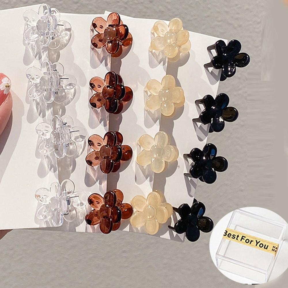 미다미 16P 플라워 글로시 대용량 미니 케이스 집게핀 - 헤어액세서리 | 쿠팡