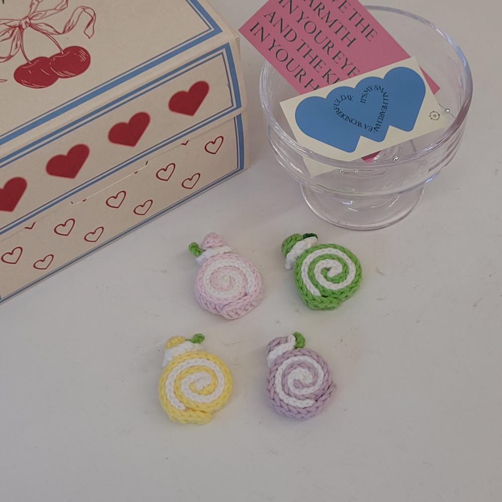 롤케이크키링 뜨개키링 핸드메이드